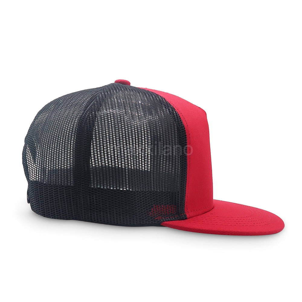 Snapback Hat Cotton Mesh Solid Flat Brim Style Baseball Cap Trucker Men Visor