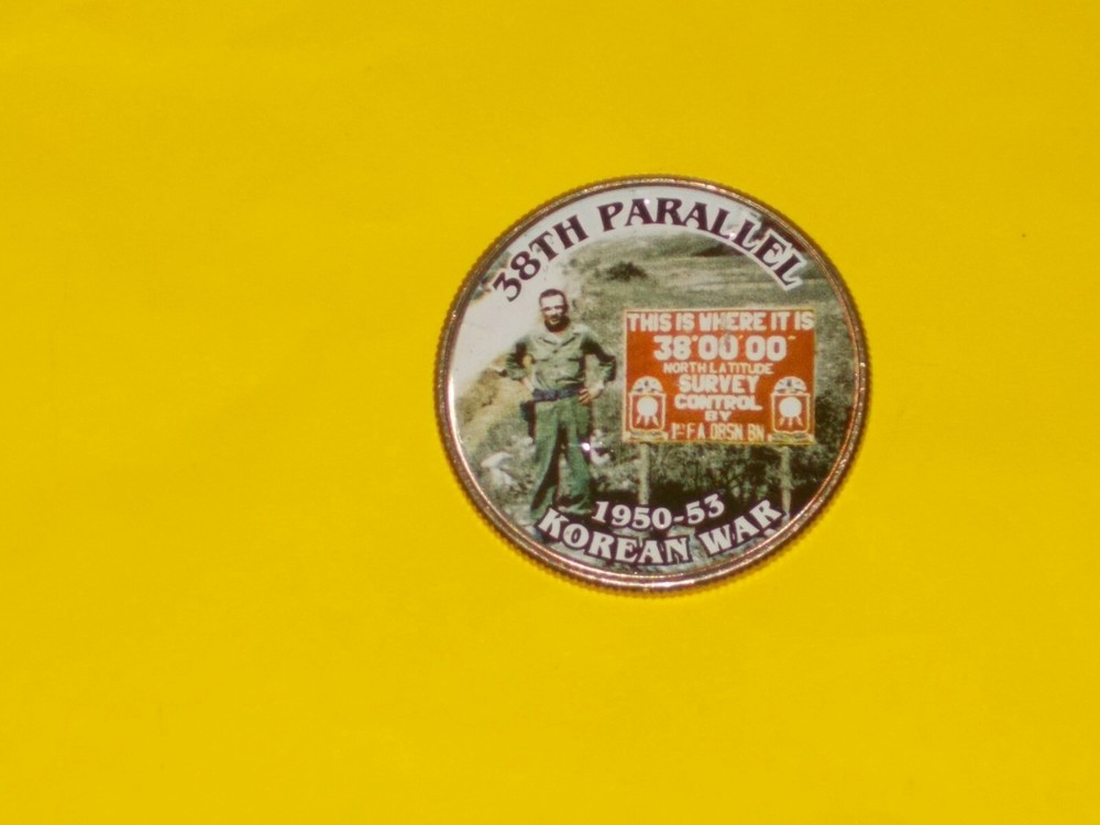 Colorized Kennedy Half Dollar - Korean War - 38th Parallel K68