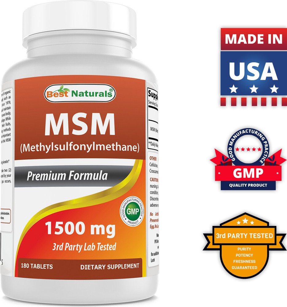 Best Naturals MSM 1500 mg 180 Tablets
