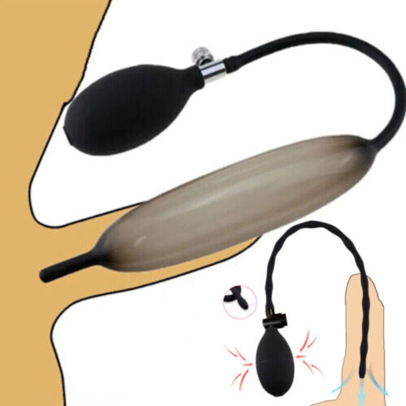 Men Silicone Inflatable insert Plug ring Stretcher Sounding Stretcher with Pump