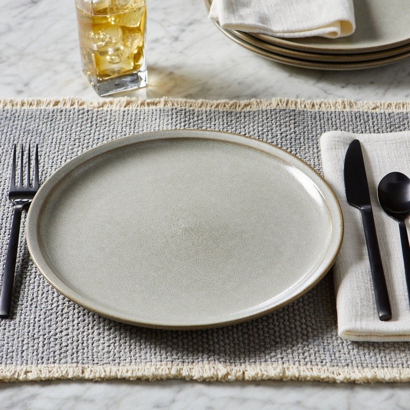 Stoneware Dinner Plate Set Reactive Glaze Dishwasher Microwave Safe Round New