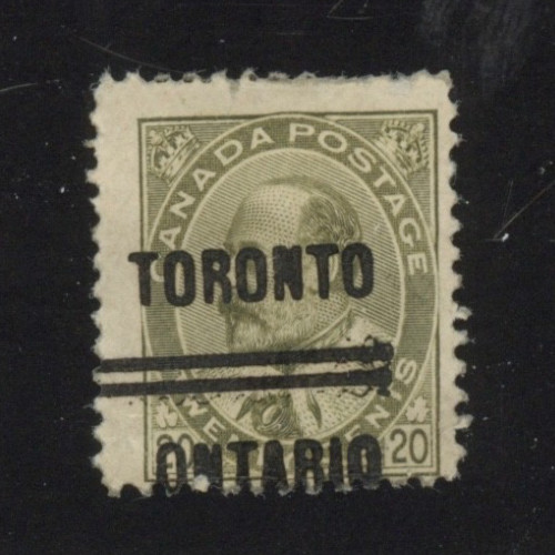 🍁 #3-94 Twenty cent Edward issue City precancel Cat $15 Canada
