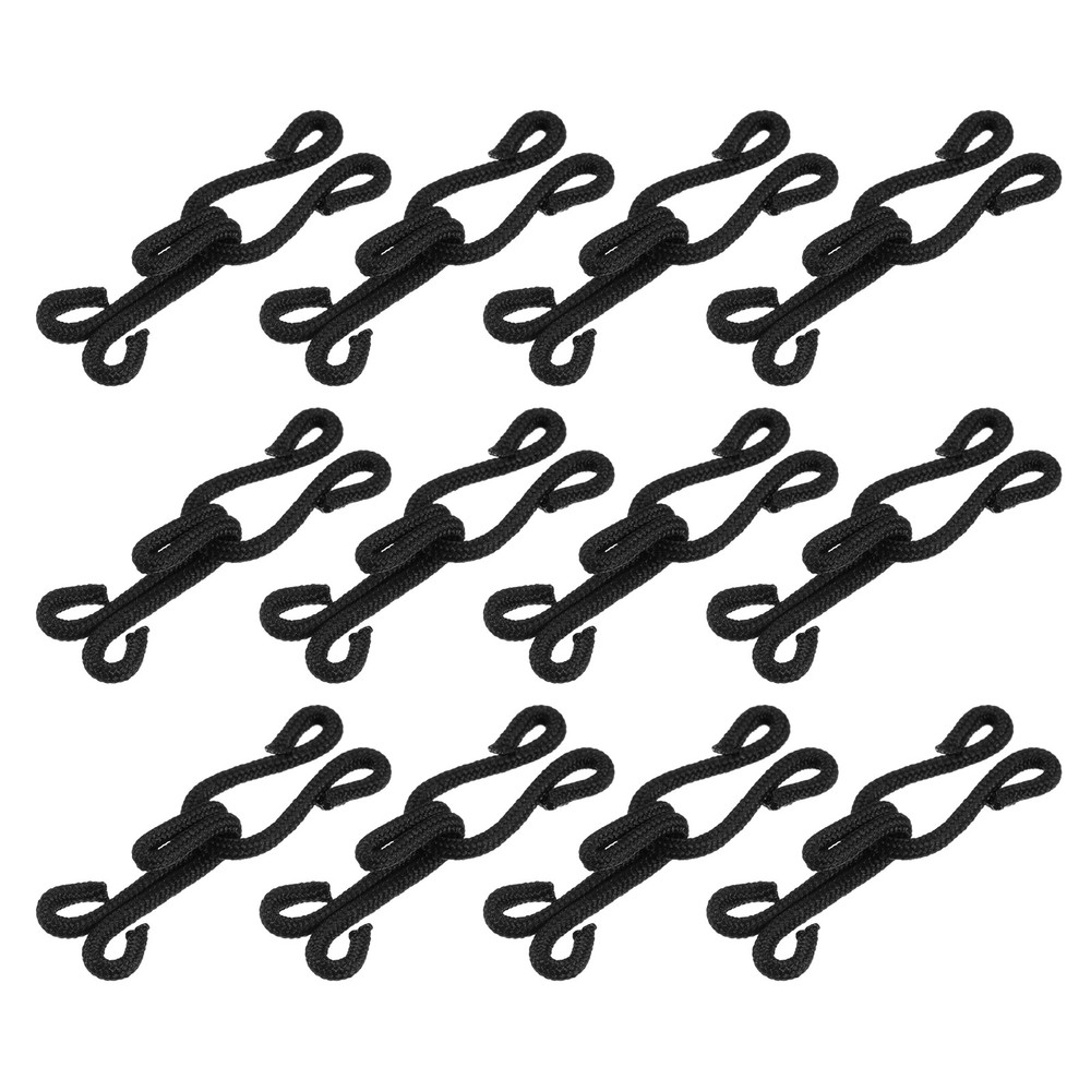 20pcs Brass Sewing Hooks and Eyes Closure 38mm Long for Bra Skirt, Black