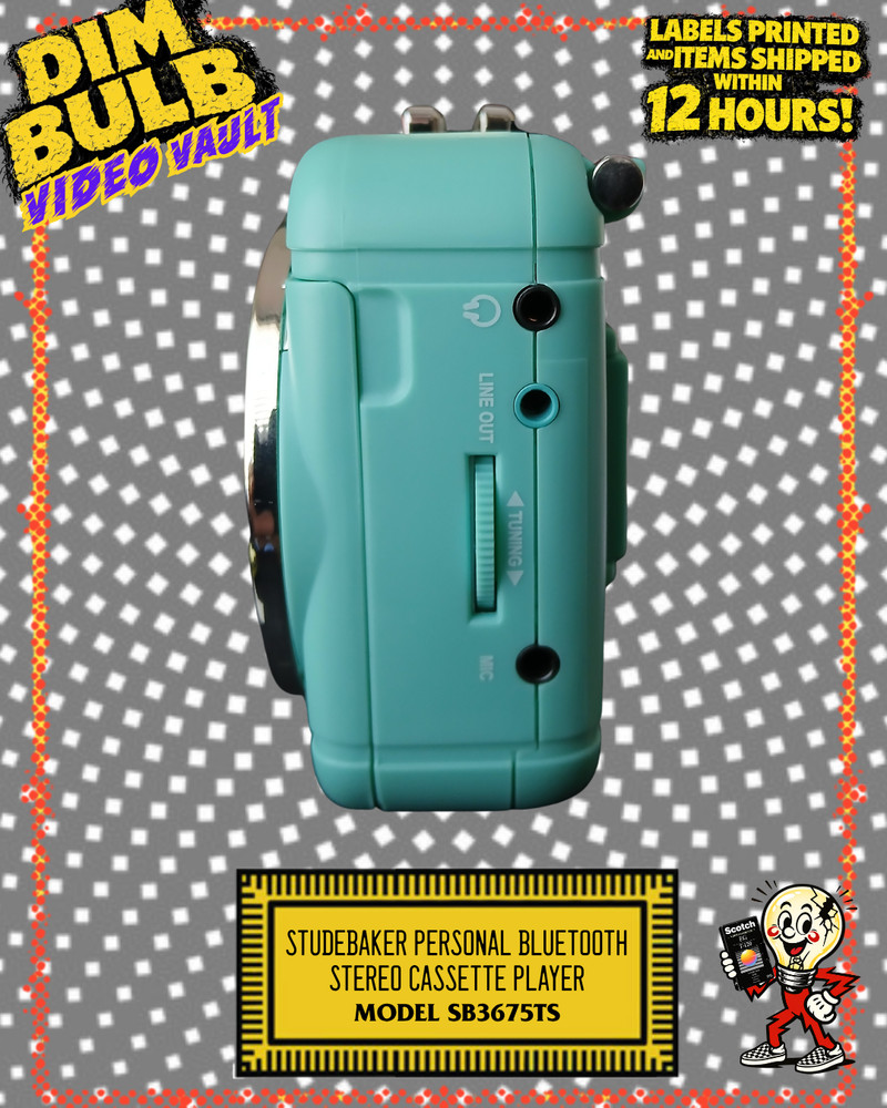 Studebaker Personal Bluetooth Stereo Cassette Player (Teal) AM/FM, Cassette