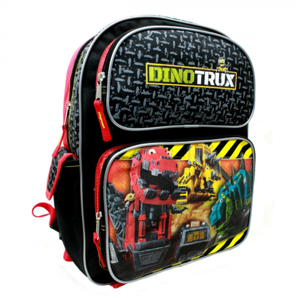 Medium Backpack - DinoTrux - Mega Team Black 14" School Bag