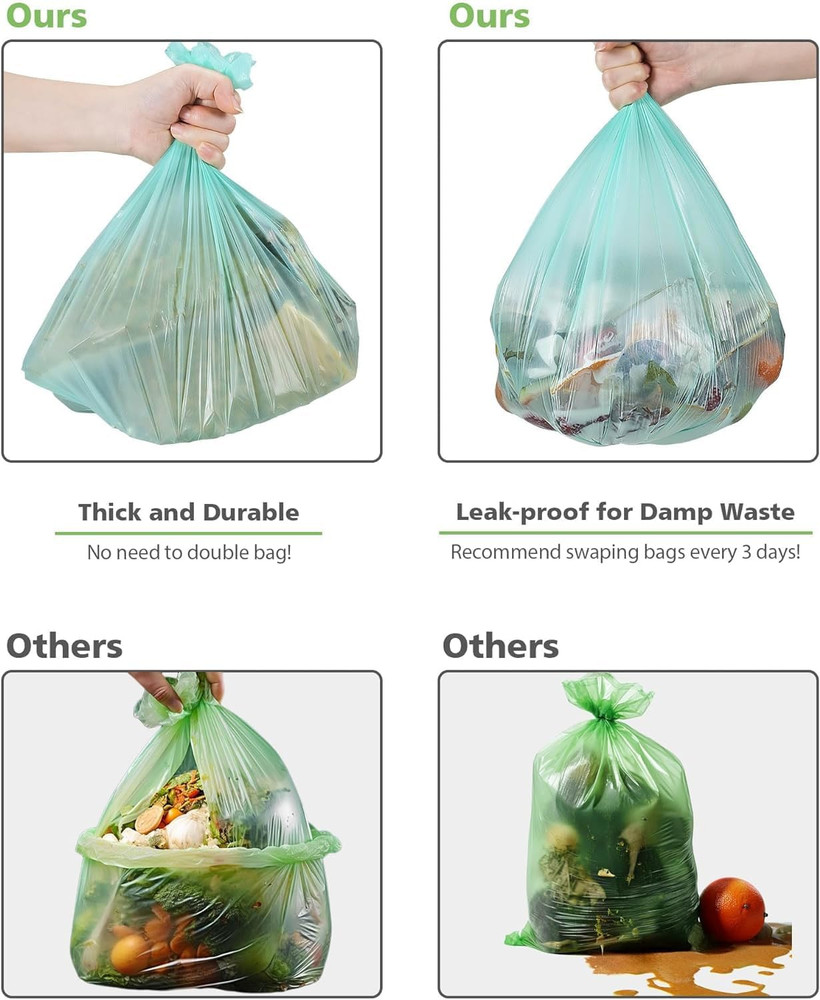 Biodegradable 8 Gallon Trash Bags, Garbage Bags 8 gallon, Compostable Medium Tr