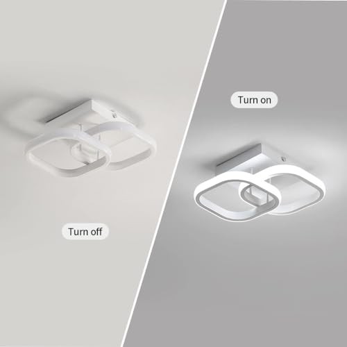 Small Ceiling Light, Square Modern LED Ceiling Light Fixture, White-6500K