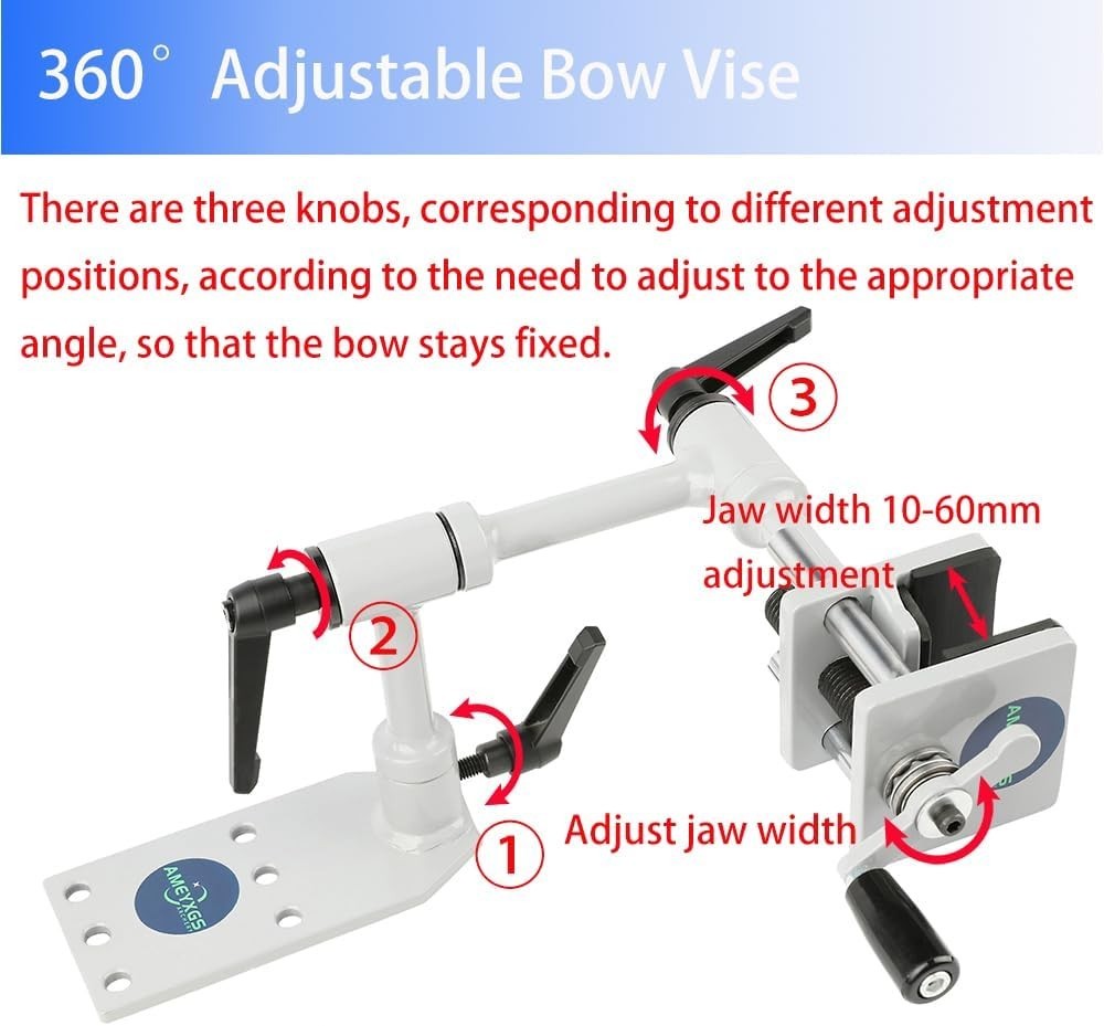 Bow Vise for Compound Bow 360° Adjustable Bow Mount Tool Compound Bow Press B...
