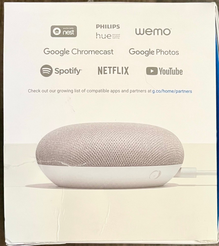 BRAND NEW Google Home Mini Google Assistant Smart Speaker - Chalk