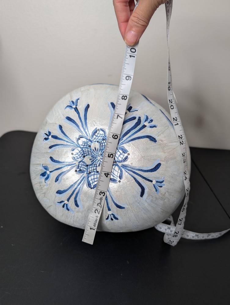 Custom Gourd Hand Painted Windmill Birds Metallic Paint