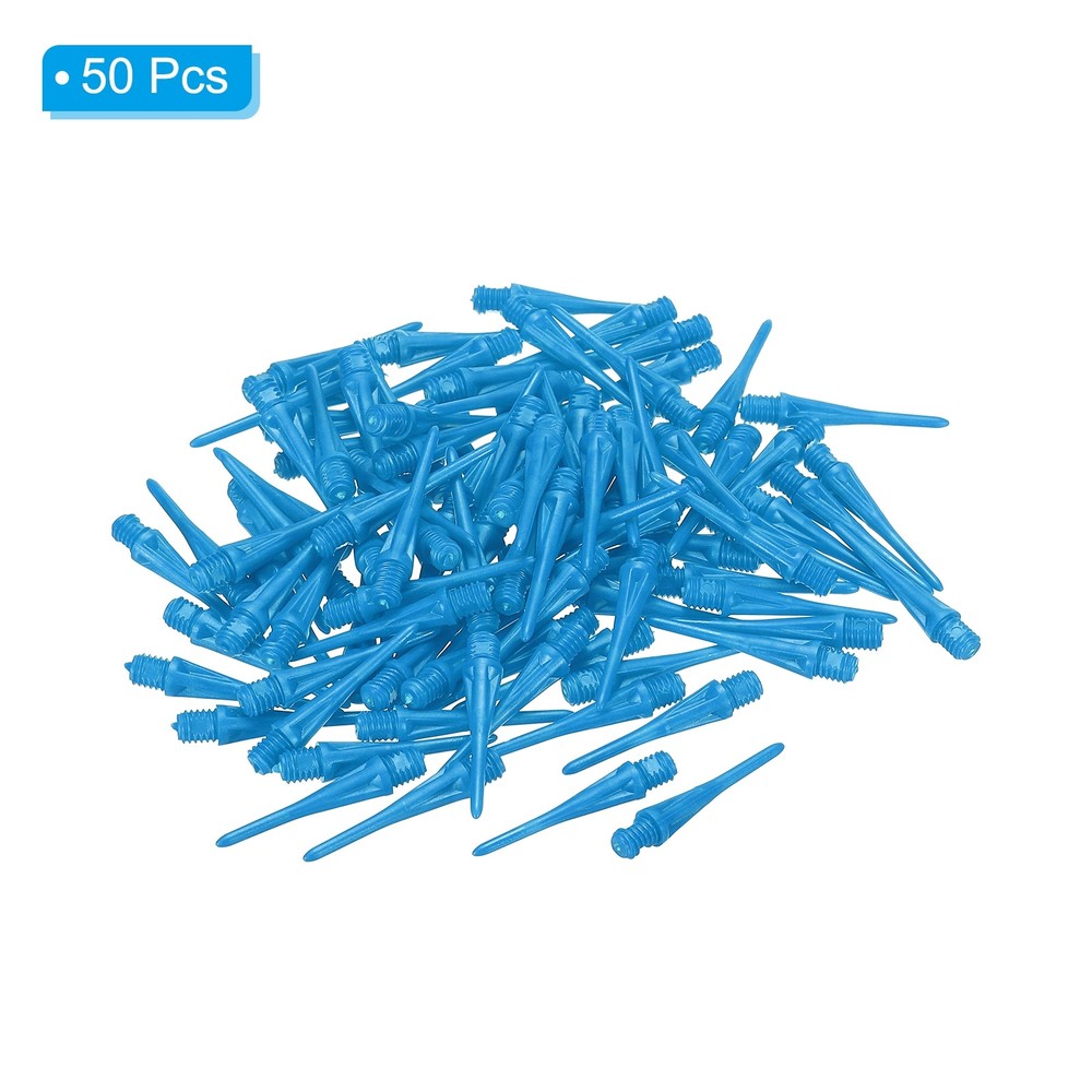 50 Pack Plastic Dart Tips 2BA Thread Soft Dart Tips Plastic Tip Blue
