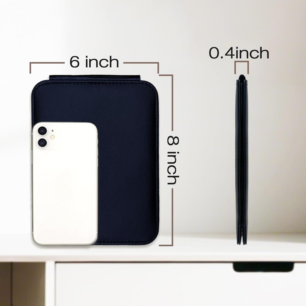 gogofree Foldable Desktop Mirror, 8" × 6" Adjustable Angle 8"L x 6"W, Black