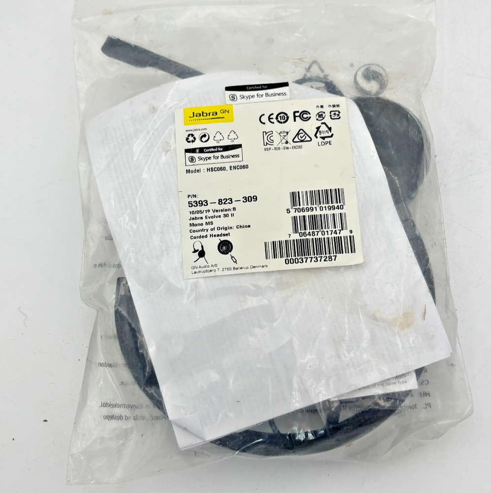 Jabra Evolve 30 II Wired Headphone - Black - NEW