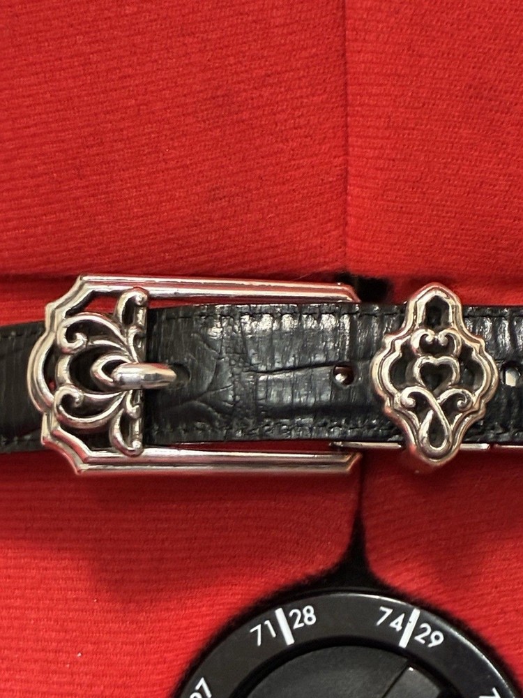 Black And Red Brighton Genuine Leather Belt Size Medium/30