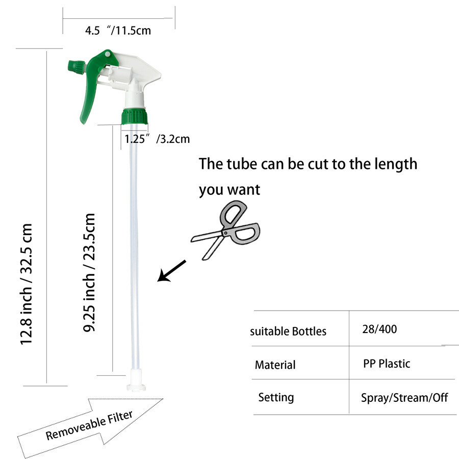 Plastic Trigger Spray Bottle 32 oz Chemical Resistant Sprayer