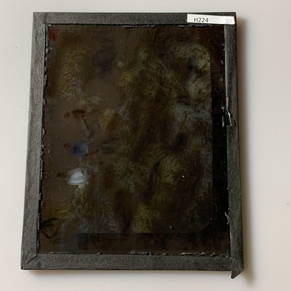 Vtg Magic Lantern Glass Slide Photo Color Uruguay Sorting Classifying Wool