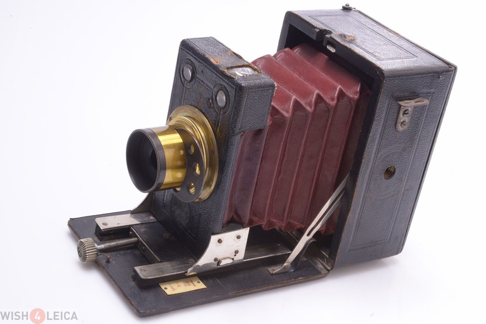 ✅ MAZO 9X12CM FOLDING MODIFIED CAMERA, RED BELLOWS, UNBRANDED LENS