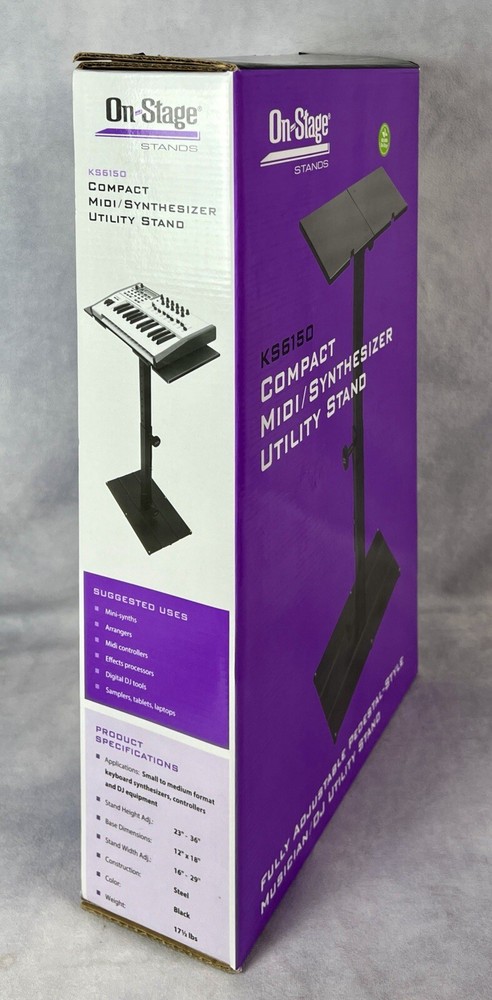 On-Stage Stands KS6150 Compact MIDI/Synth Utility Stand