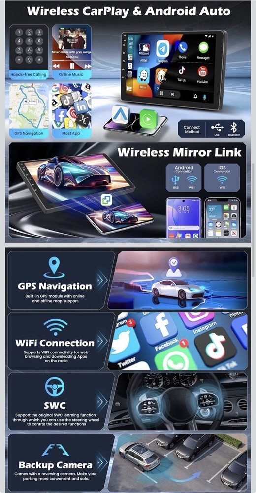 MISSING MT BRACKET 4+64G 9” Android 15 Carplay Stereo for Odyssey EX-L 2010-2017