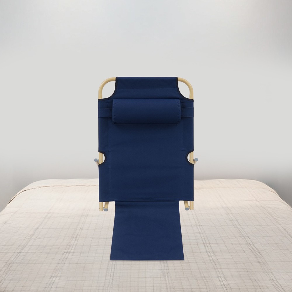 Folding Adjustable Sit up Back Rest Portable Lifting Bed Backrest Deep Blue NEW