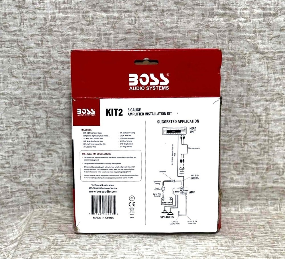 BOSS Audio Systems KIT2 8 Gauge Complete Amplifier Wiring Kit