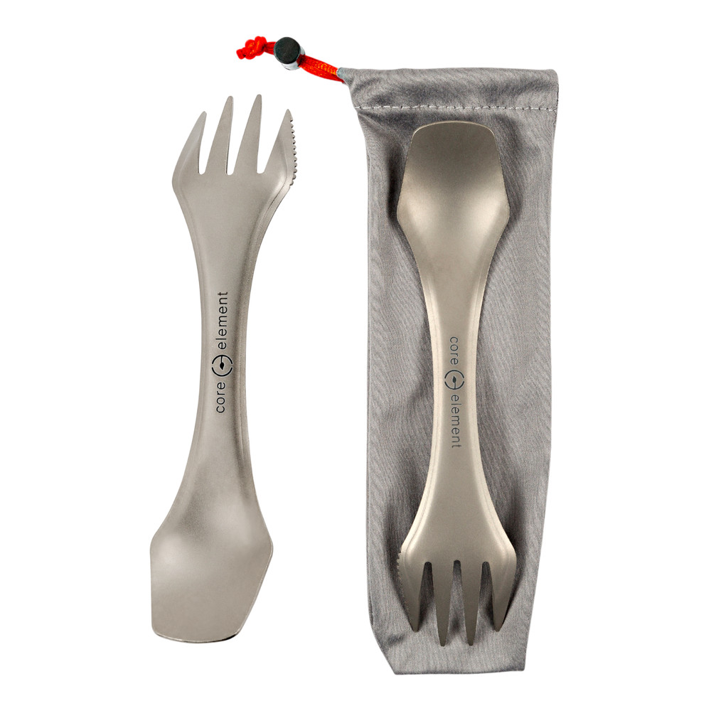 100% Titanium 2-PACK 3-in-1 Spork Spoon Ultralight Backpacking Camping