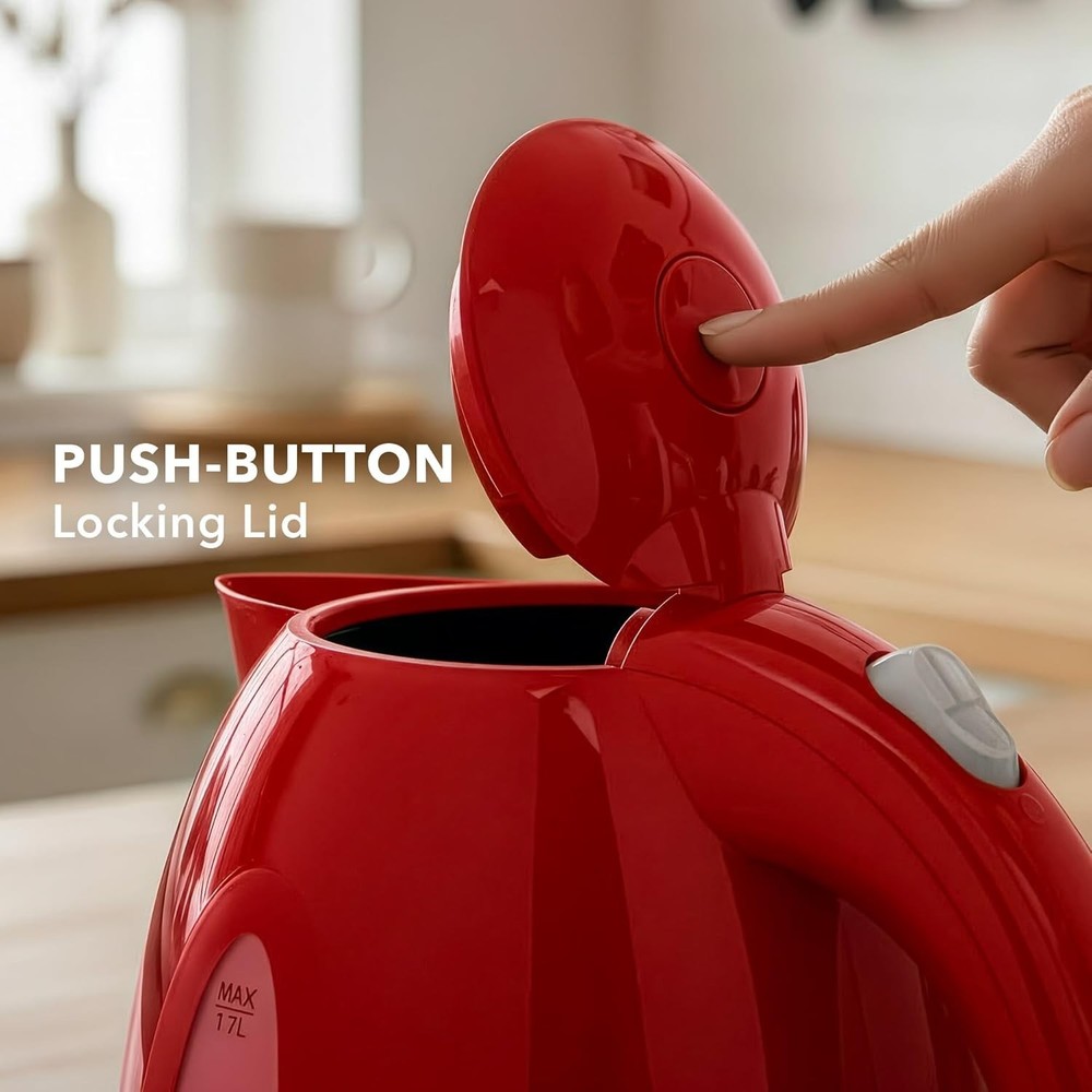 1100W Fast Boiling Electric Kettle - Removable Filter, Safety Features Included