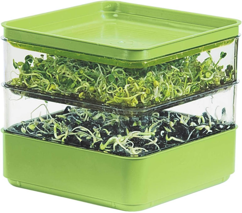 GARDENS ALIVE! Seed Sprouter Kit, Two Tier Stackable Seedling Starter Tray with