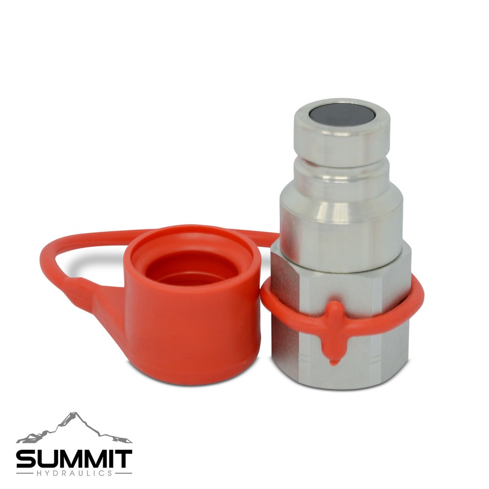 3/4″ Flat Face High Flow Hydraulic Quick Connect Male Coupler, 1″ NPT Thread