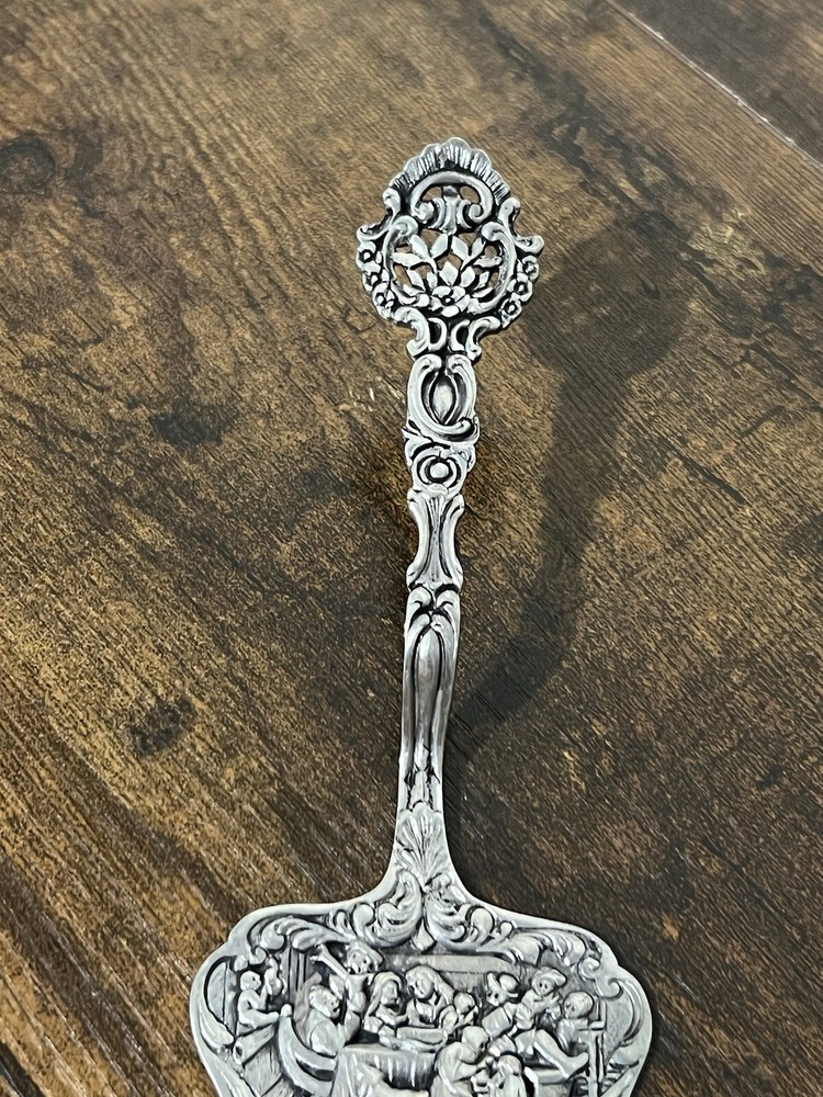 Ornate Cast Pie Pastry Server German 800 Silver
