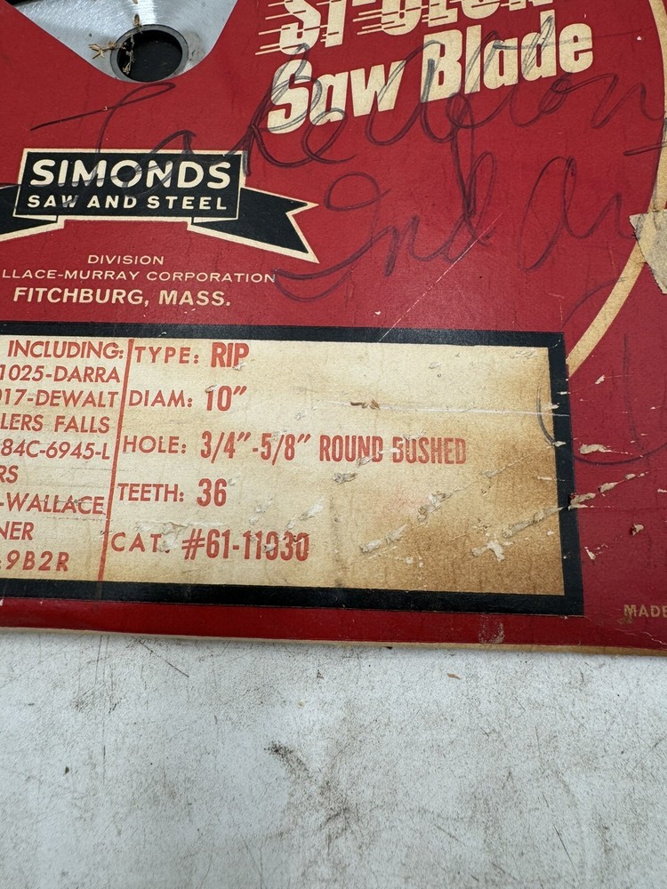 SIMONDS SAW BLADE 10"