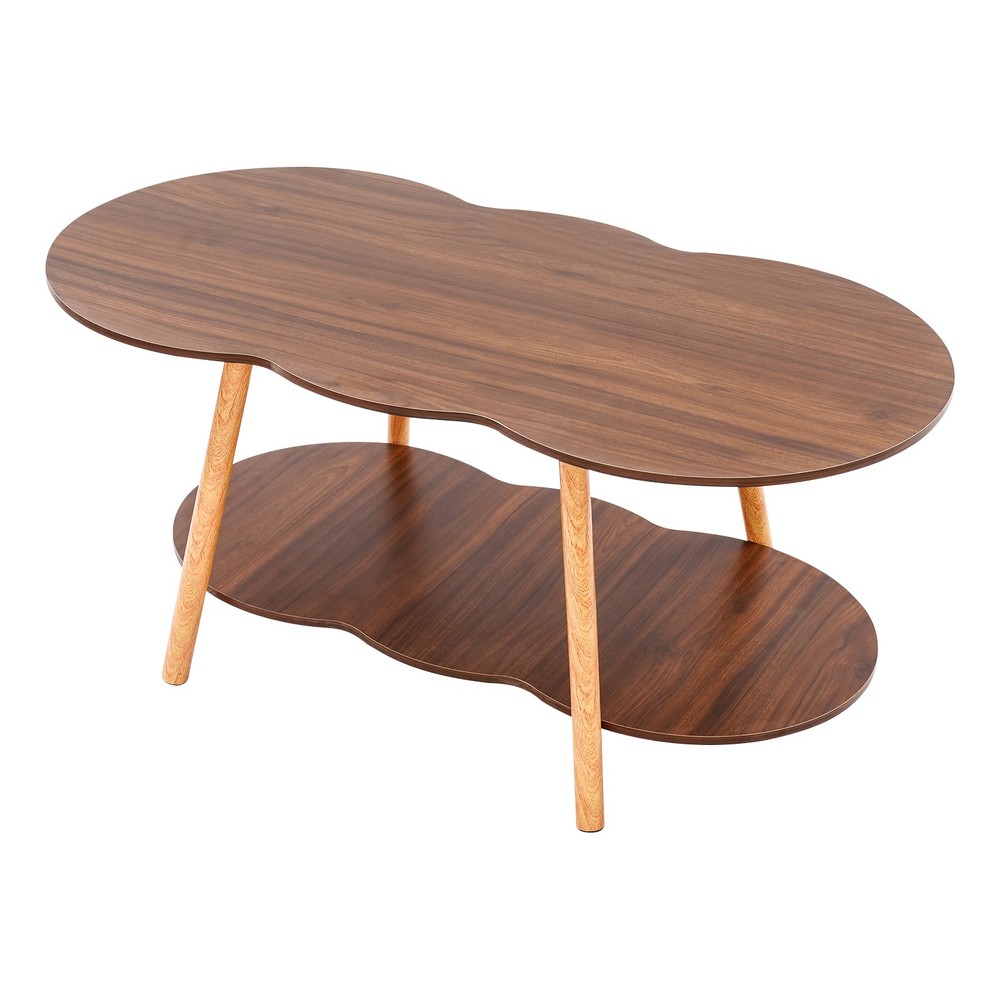 2 Tier Cloud-shaped Sofa Table Modern Coffee Table End Table for Home Office