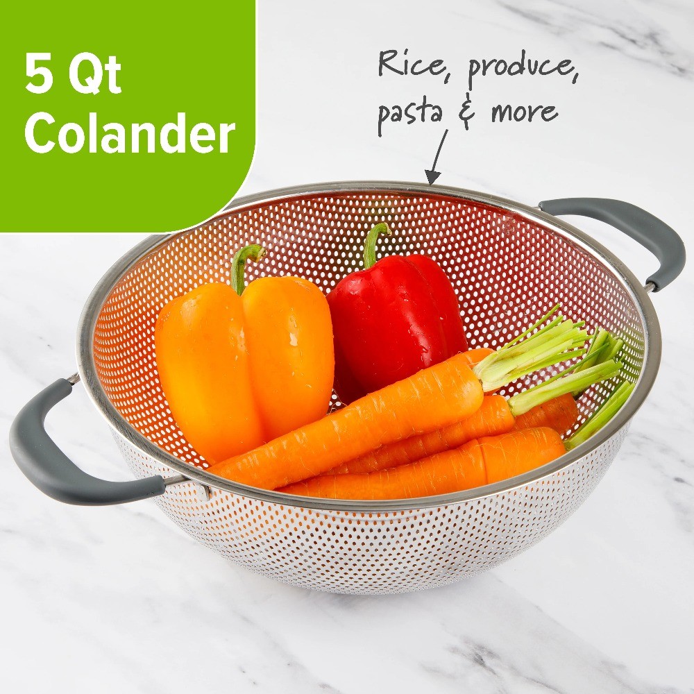 Solutions 5 Qt Stainless Steel Colander