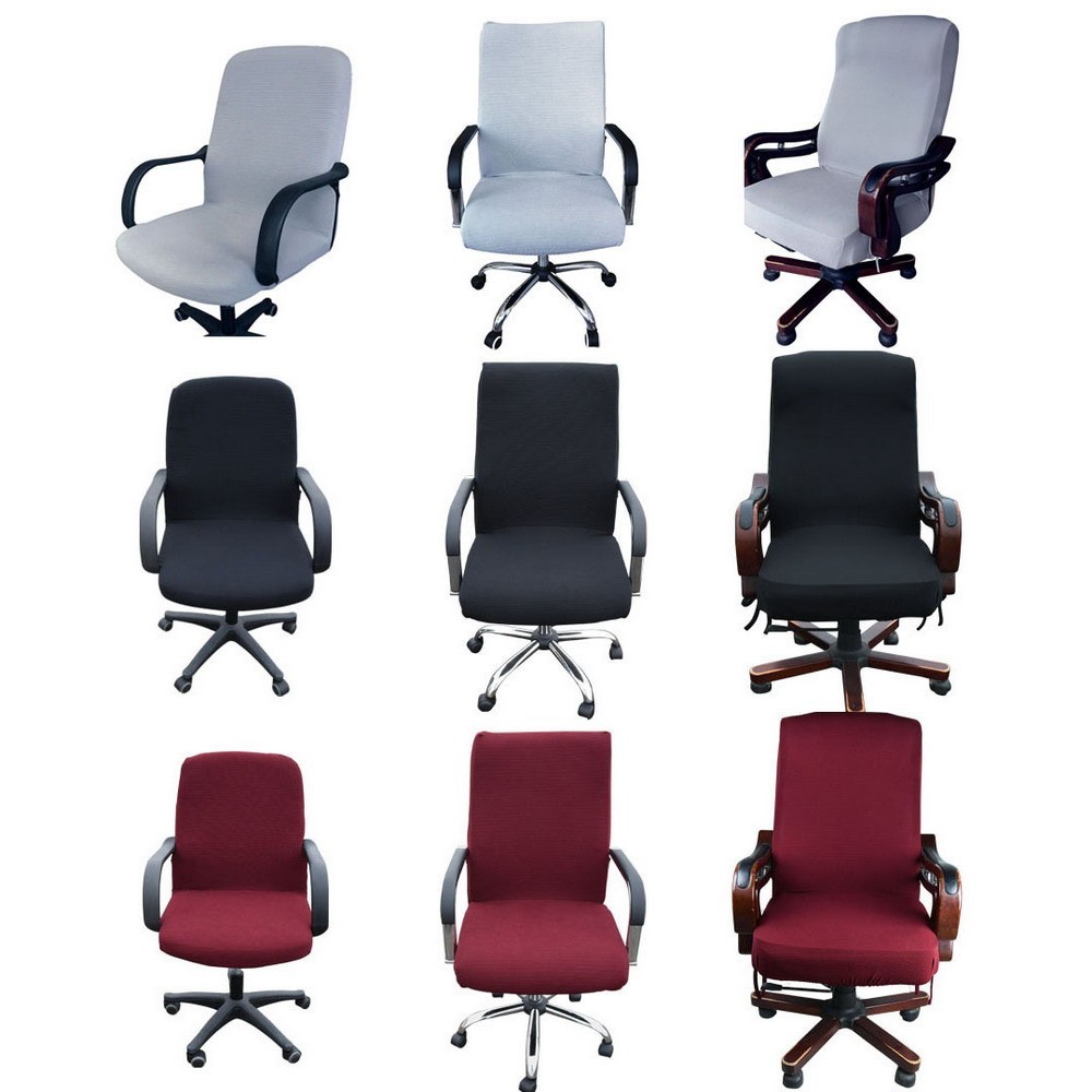 Elastic Removable Office Computer Slipcovers side zipper design arm chair cover