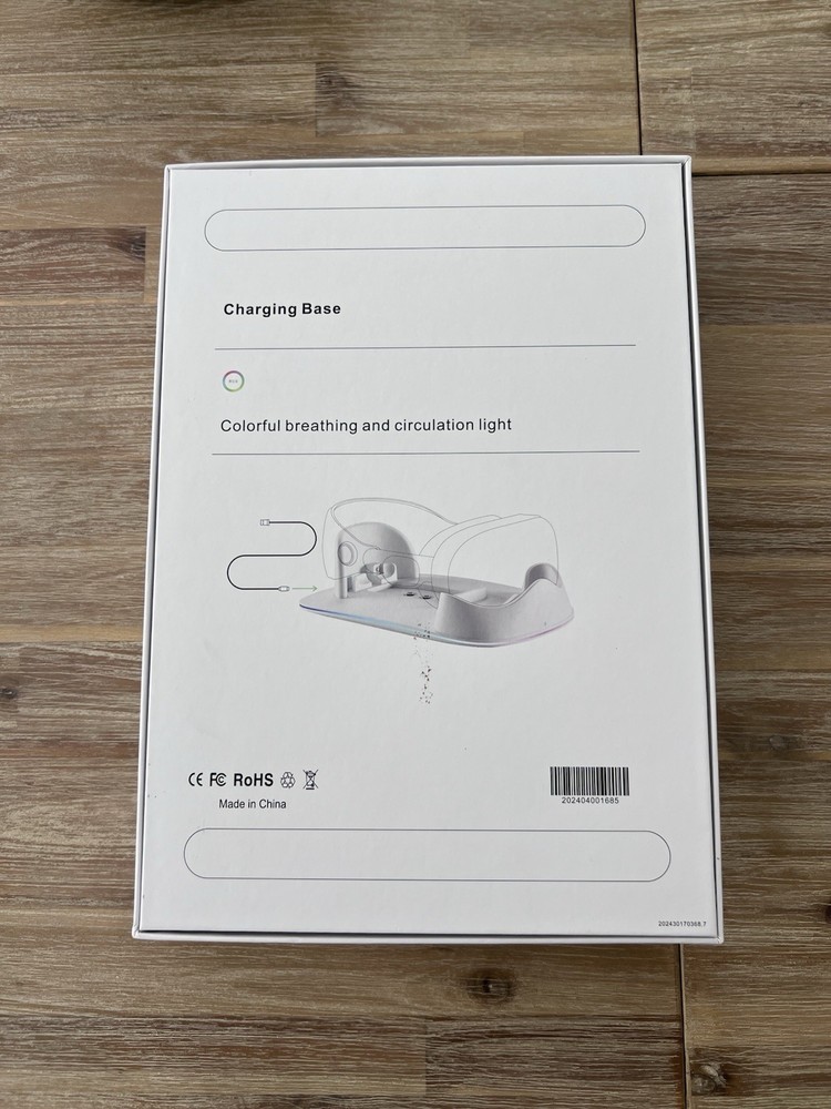 Charging Dock for Apple Vision Pro, Magnetic USB Stand w/ LED Lights – White