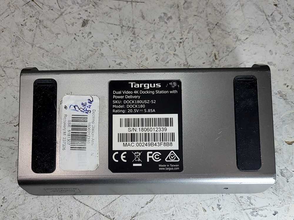 TARGUS DOCK180 Port Replicator USB HDMI DP Ethernet