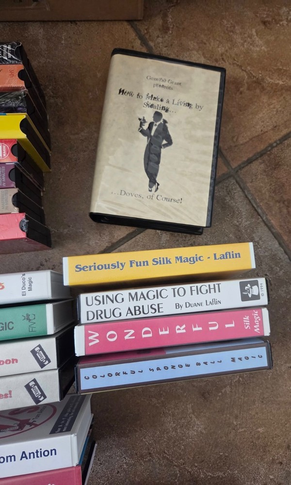 2 Huge Boxes of Instructional VHS Magic Mentalism Tricks