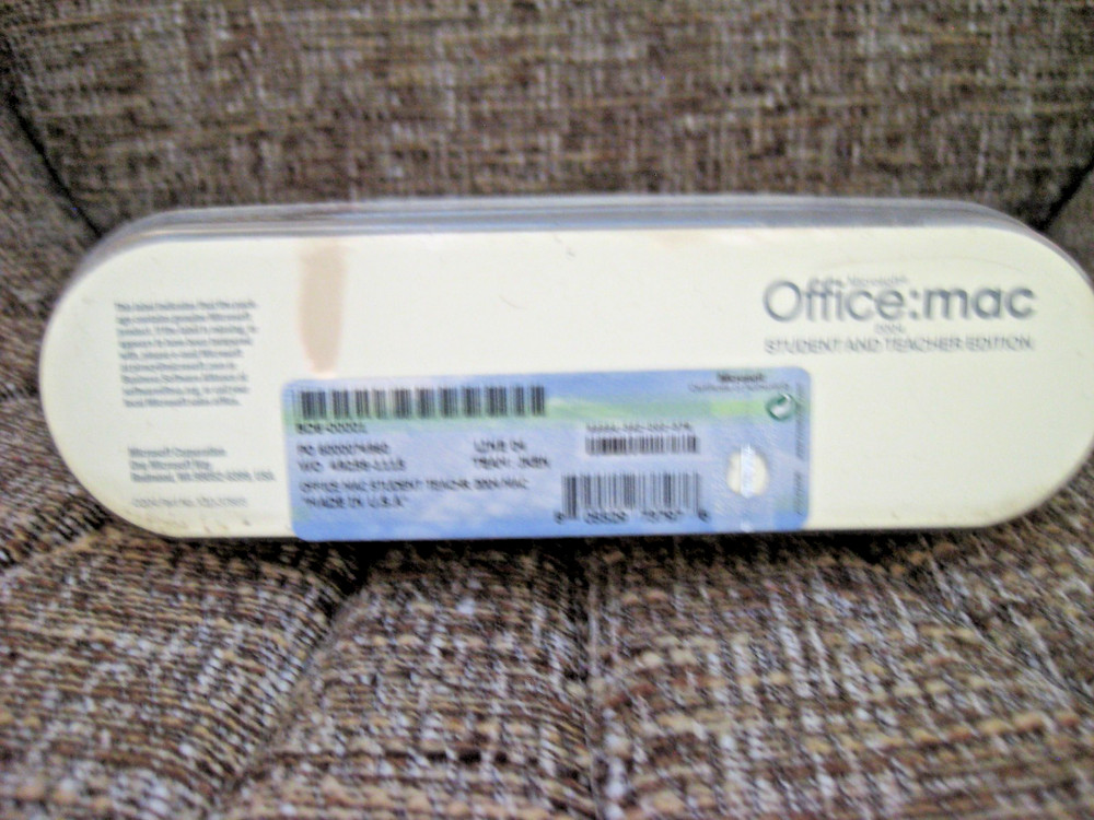 Microsoft Office:Mac 2004 Student &Teacher Ed Software 3 Install Keys NEW SEALED
