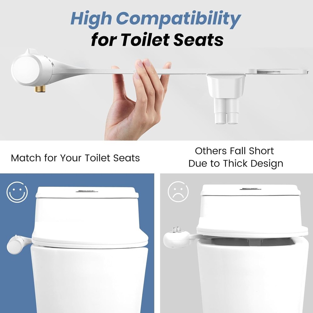 Compact Bidet Attachment for Ultimate Clean - Dual Nozzle & Space-Saving Design