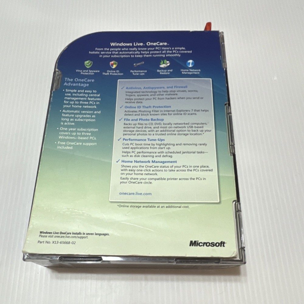 Microsoft Windows Live OneCare Antivirus Firewall CD for Windows 3 Devices