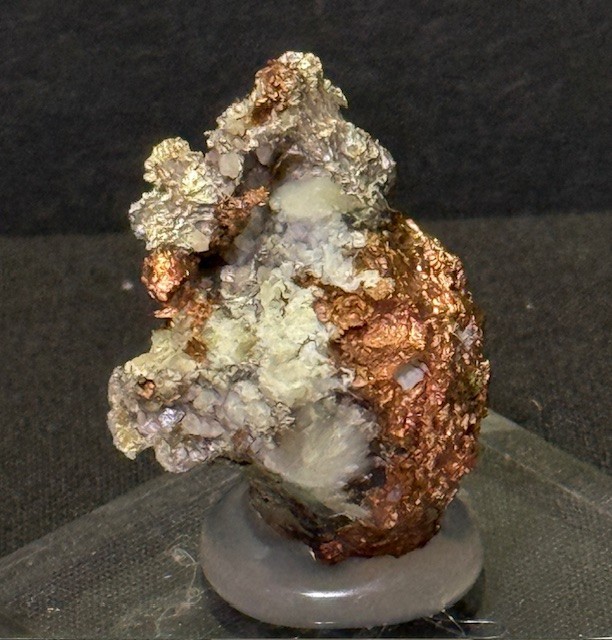 NICE THUMBNAIL SIZED COPPER-SILVER "HALF BREED", HOUGHTON MINE , MICHIGAN