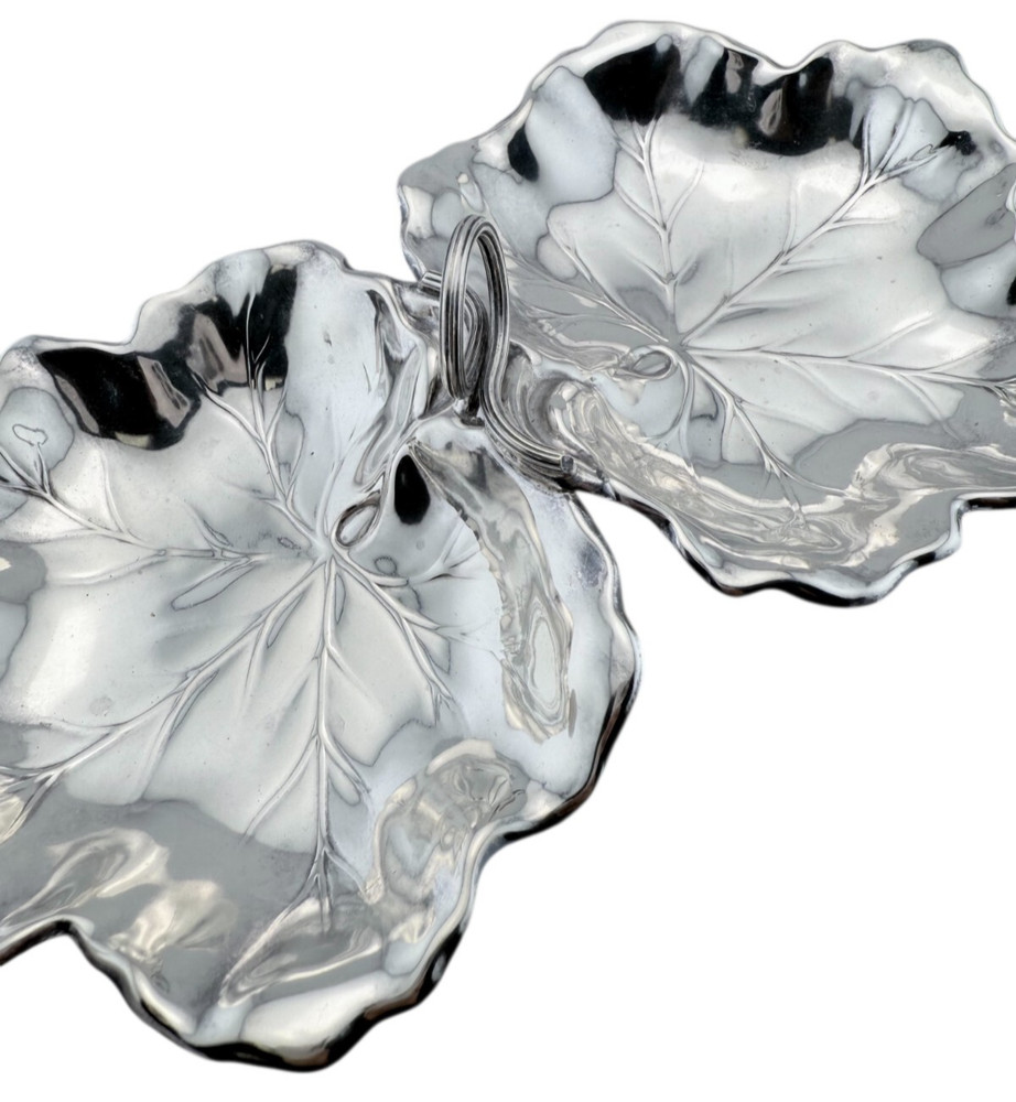 Reed & Barton, Sterling Silver Double Leaf Candy Dish