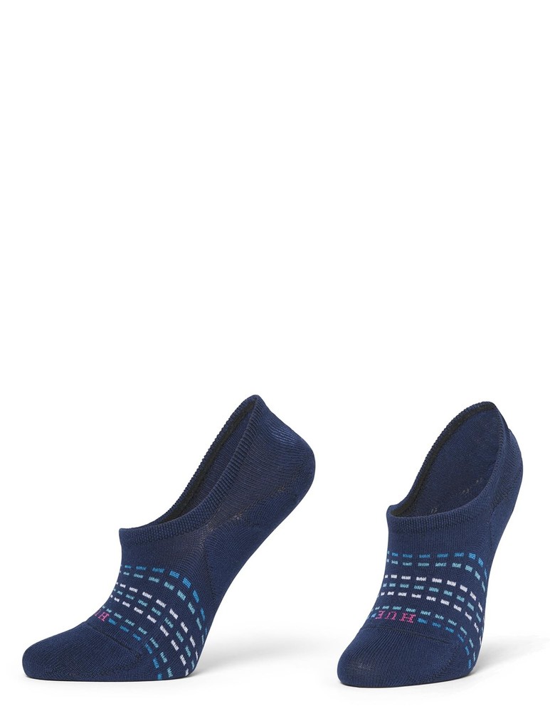 HUE womens The Perfect Sneaker Liner 3 Pair Pack One Size Dashed Stripe Pack