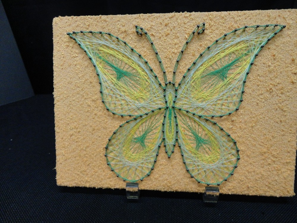 Vintage 7.5" X 10" Butterfly String Art