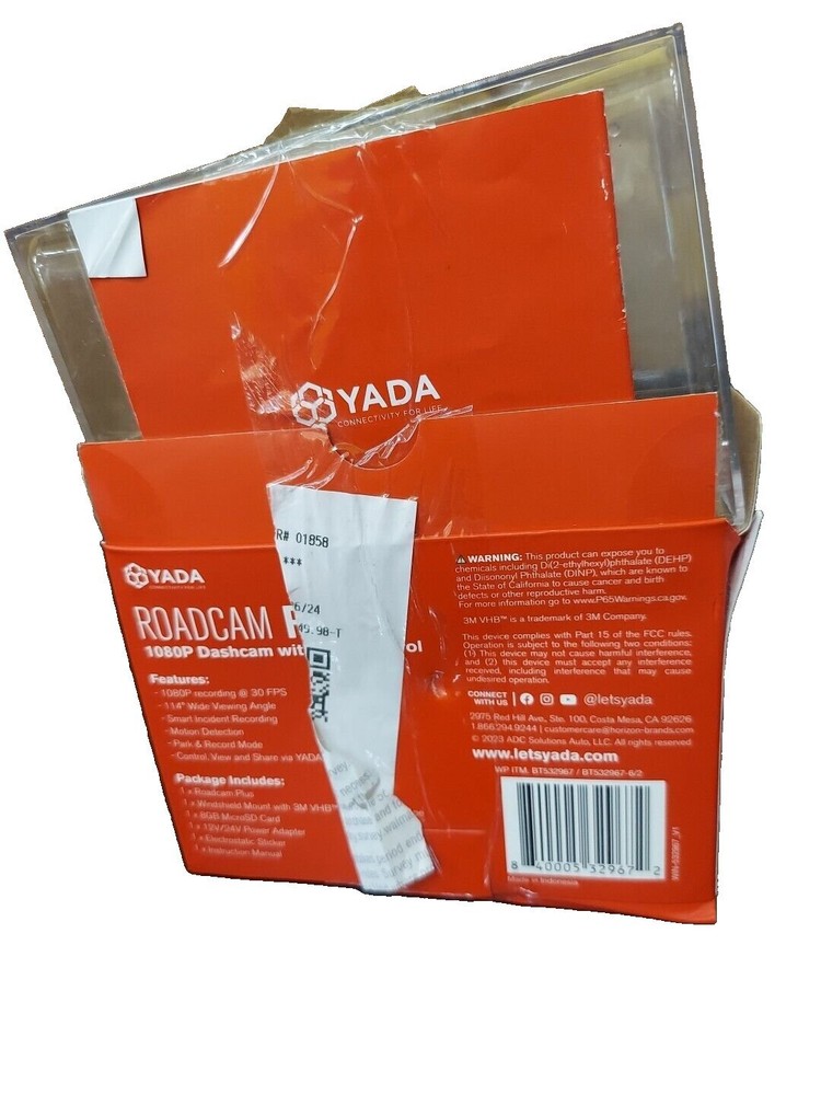 YADA Roadcam PLUS 1080P Dash Cam with App Control and Smart G-Sensor...