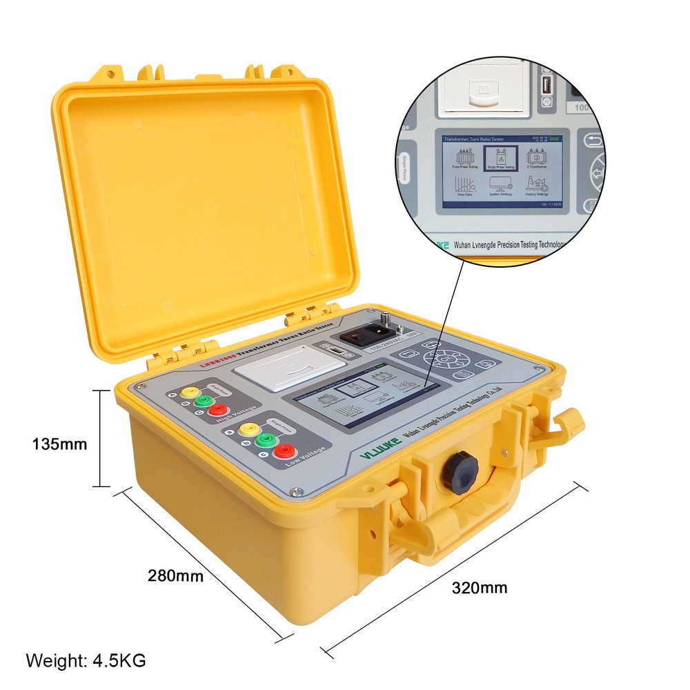 3 Phase Voltage Transformer Ratio Tester Turns Ratio Group Meter TTR Testing
