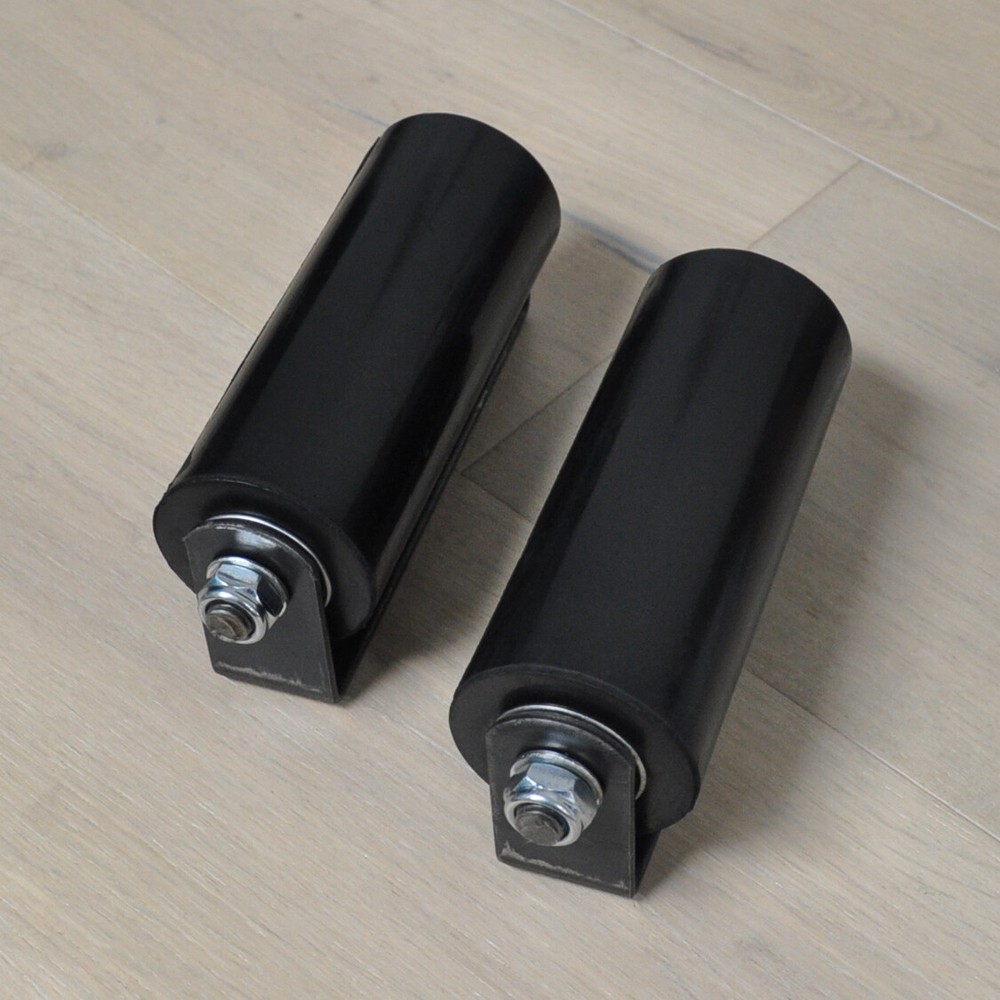 6" Sliding Gate Guide Roller Hard Rubber Roller With Removable Axle Bolt Pair