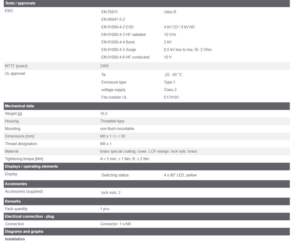 IFM IE5329 Inductive Sensor Threaded Type 10...36 DC PNP New ✦KD