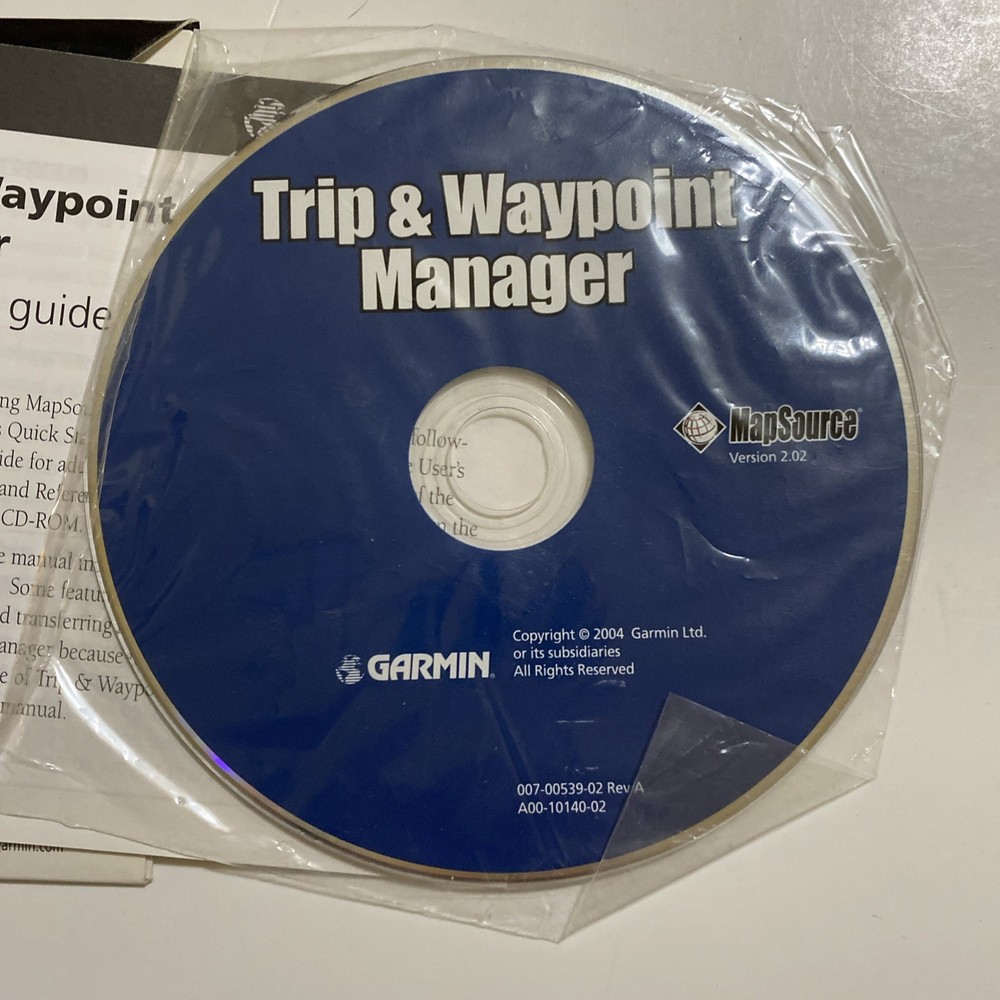 Garmin MapSource Trip & Waypoint Manager v2.02 CD OEM Windows 98 GPS Software