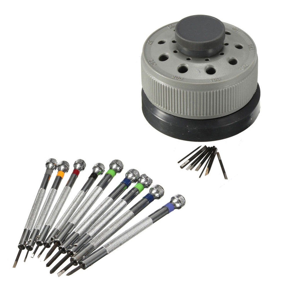 9Pack Metal Plastic Precision Screwdriver Watch Slotted Flat Blade Watchmaker